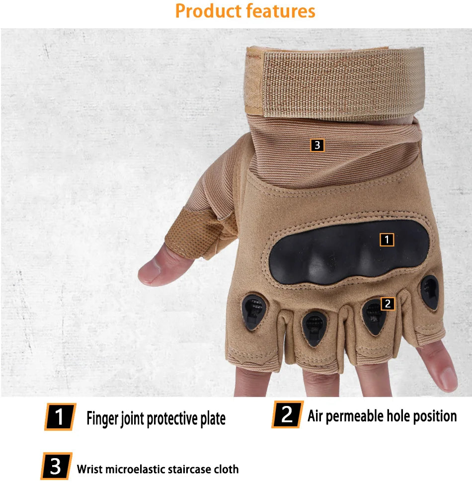 Gants Tactiques Mi-Doigts